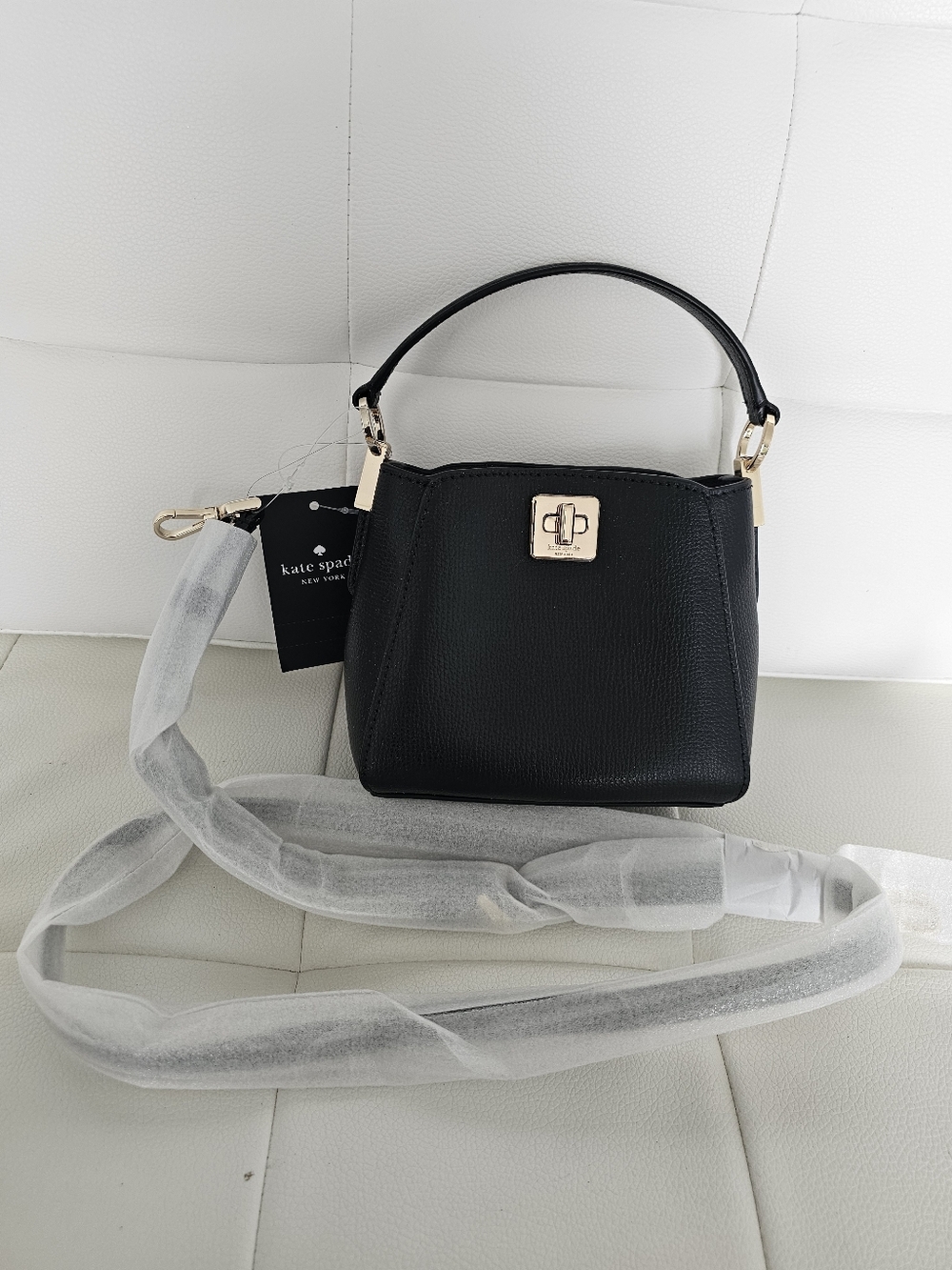 BNWT Authentic Kate spade Black Leather Top-Handle Mini Bag